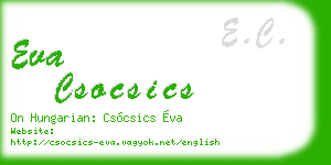 eva csocsics business card