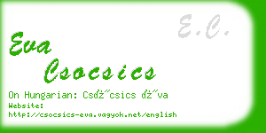 eva csocsics business card